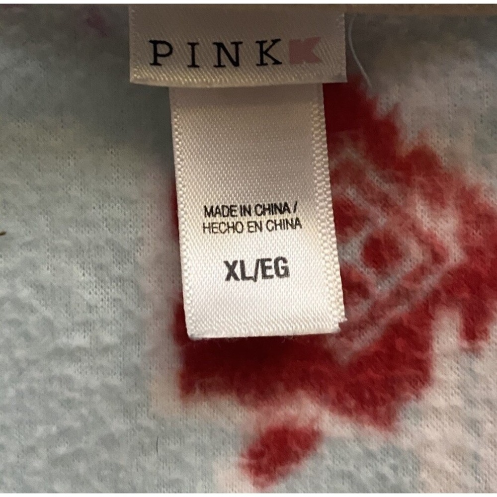 Pink K Women's XL Snowman Print Pajama Set Long Sleeve Fleece Aqua‎ Blue - Picture 2 of 6